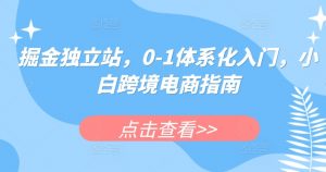 掘金独立站，0-1体系化入门，小白跨境电商指南-一点通资源网