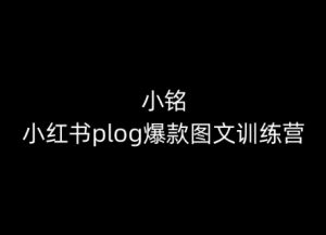 小铭-小红书plog爆款图文训练营,教你从0-1做小红书-一点通资源网