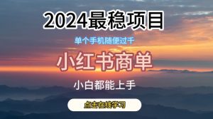 2024最稳蓝海项目，小红书商单项目，没有之一【揭秘】-一点通资源网