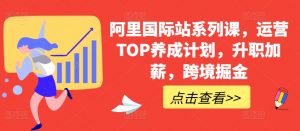 阿里国际站系列课,运营TOP养成计划,升职加薪,跨境掘金-一点通资源网