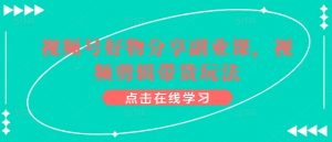 视频号好物分享副业课,视频剪辑带货玩法-一点通资源网