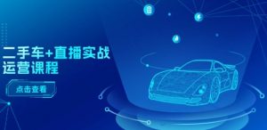 二手车+直播实战运营课程:直播推荐/短视频推荐/千川投放/直播全流程-一点通资源网