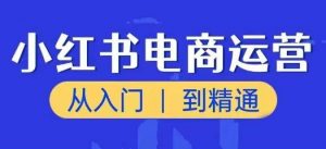 小红书电商运营课,从入门到精通,带你抓住又一个赚钱风口-一点通资源网
