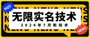 无限实名技术(2024年7月新技术)，最新技术最新口子，外面收费888-3688的技术-一点通资源网