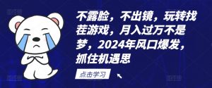 不露脸，不出镜，玩转找茬游戏，月入过万不是梦，2024年风口爆发，抓住机遇【揭秘】-一点通资源网
