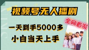全网首发视频号无人播剧,拉爆流量不违规,一天到手5000多,小白当天上手,多号无限放大【揭秘】-一点通资源网