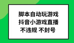 脚本自动玩游戏，抖音小游戏直播，不违规不封号可批量做【揭秘】-一点通资源网