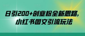 日引200+创业粉全新思路，小红书图文引流玩法【揭秘】-一点通资源网