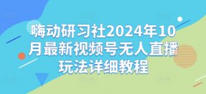 嗨动研习社2024年10月最新视频号无人直播玩法详细教程-一点通资源网