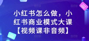 小红书怎么做，小红书商业模式大课【视频课非音频】-一点通资源网