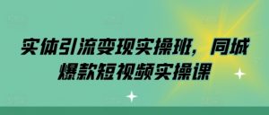 实体引流变现实操班,同城爆款短视频实操课-一点通资源网