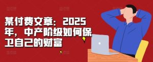 某付费文章：2025年，中产阶级如何保卫自己的财富-一点通资源网
