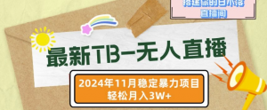 【最新TB-无人直播】11月最新,打造你的日不落直播间,轻松月入过W【揭秘】-一点通资源网