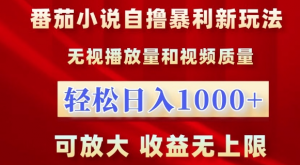 番茄小说自撸暴利新玩法,无视播放量,轻松日入1k,可放大,收益无上限【揭秘】-一点通资源网