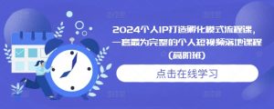 2024个人IP打造孵化模式流程课，一套最为完整的个人短视频落地课程(高阶班)-一点通资源网