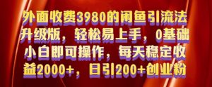 外面收费3980的闲鱼引流法,轻松易上手,0基础小白即可操作,日引200+创业粉的保姆级教程【揭秘】-一点通资源网