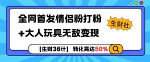【生财36计】全网首发情侣粉打粉+大人玩具无敌变现-一点通资源网