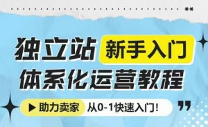 独立站新手入门体系化运营教程，助力独立站卖家从0-1快速入门!-一点通资源网