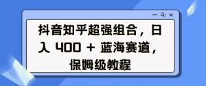 抖音知乎超强组合,日入4张, 蓝海赛道,保姆级教程-一点通资源网
