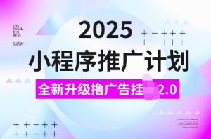 2025小程序推广计划，全新升级撸广告挂JI2.0玩法，日入多张，小白可做【揭秘】-一点通资源网