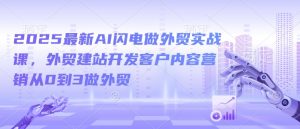 2025最新AI闪电做外贸实战课,外贸建站开发客户内容营销从0到3做外贸-一点通资源网