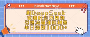 用DeepSeek做哪吒走秀视频，引爆流量涨粉利器，单日变现1k-一点通资源网