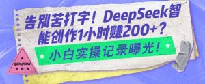 告别苦打字!DeepSeek智能创作1小时入2张?小白实操记录曝光-一点通资源网