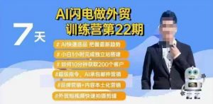 AI闪电做外贸训练营第22期：Al快速选品+小白1小时完成独立站搭建+10分钟获取200个客户等-一点通资源网