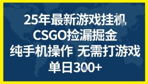 25年CSGO游戏搬砖,全自动挂G,不需要玩游戏,手机操作日入3张+【揭秘】-一点通资源网