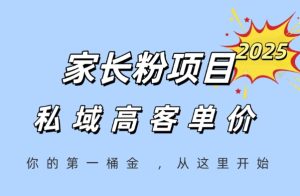 家长粉项目,一个可以长期变现暴利项目,私域高客单价,轻松完成你的人生第一桶金-一点通资源网