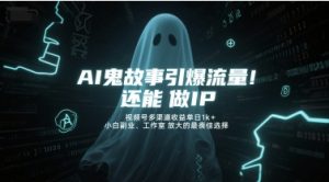 AI鬼故事引爆流量，还能做IP，视频号多渠道收益单日1k+，小白副业、工作室放大的最佳选择-一点通资源网